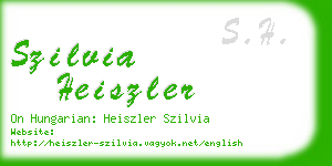 szilvia heiszler business card